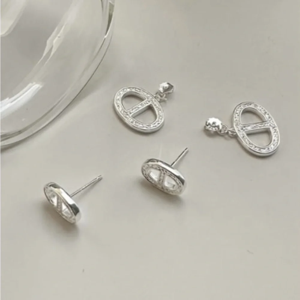 925 Sterling Silver Geometric Trend Stud Earring